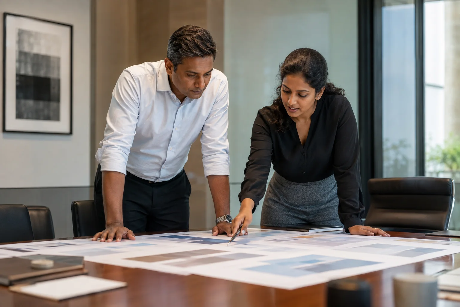 Sri Lankan corporate team reviewing website content and governance