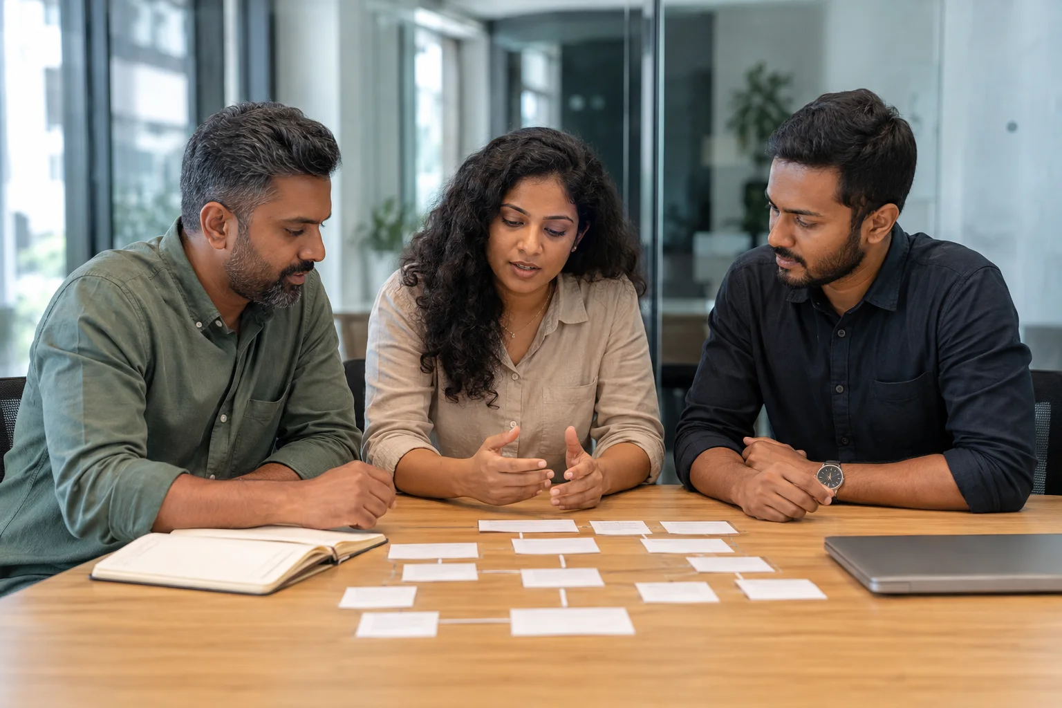 Sri Lankan product team mapping a web application workflow