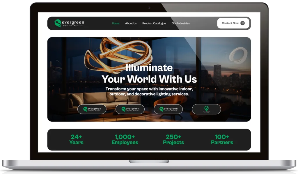 Evergreen Lighting website delivered by Codezela